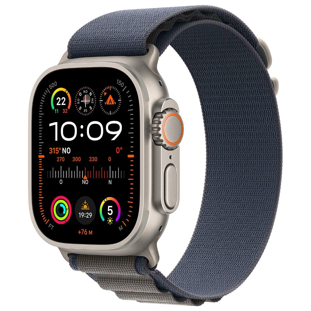 Apple Watch Ultra 2 GPS + Cellular, 49mm Titanium Case with Blue Alpine, Smart saatların online satışı, Apple Watch smart saatlar kredit və nağd