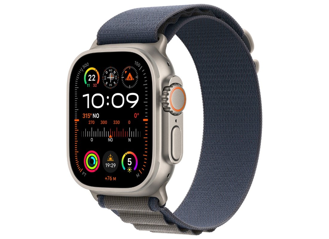 Apple Watch Ultra 2 GPS + Cellular, 49mm Titanium Case with Blue Alpine, Smart saatların online satışı, Apple Watch smart saatlar kredit və nağd