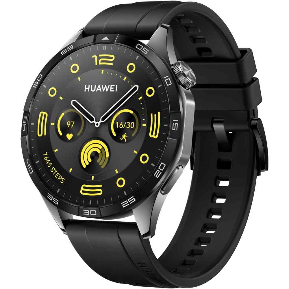 Smart saat HUAWEI Watch GT 4 46MM Black Fluoroelastomer, Smart saatların online satışı, Samsung Galaxy watch smart saatlar kredit və nağd